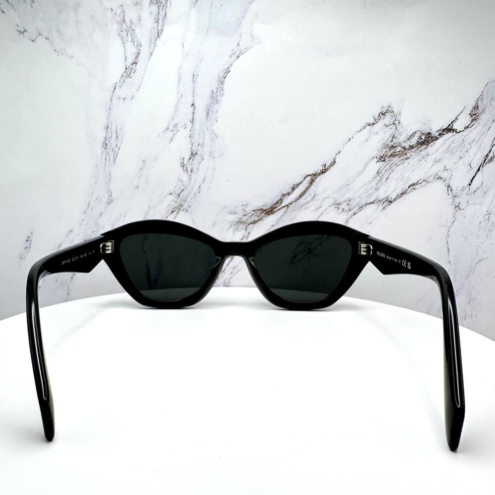 New PRADA Sunglasses Black Butterfly Cat Eye Logo Symbole Logo New - Picture 16 of 16
